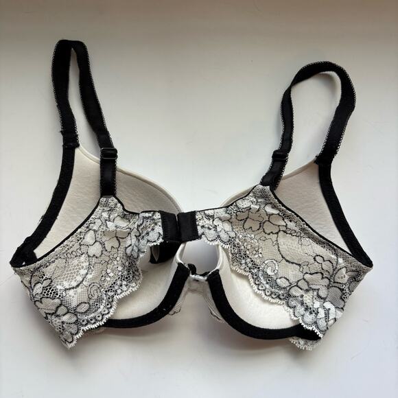 Victoria's Secret 32C Dream Angels Perfect Coverage Bra White Lace Rhinestone - Picture 2 of 9